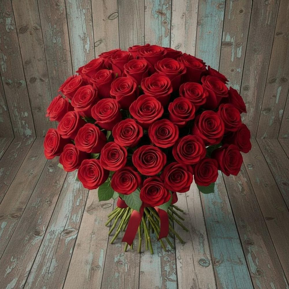 Букет 55 Красных роз Фридом в Перми