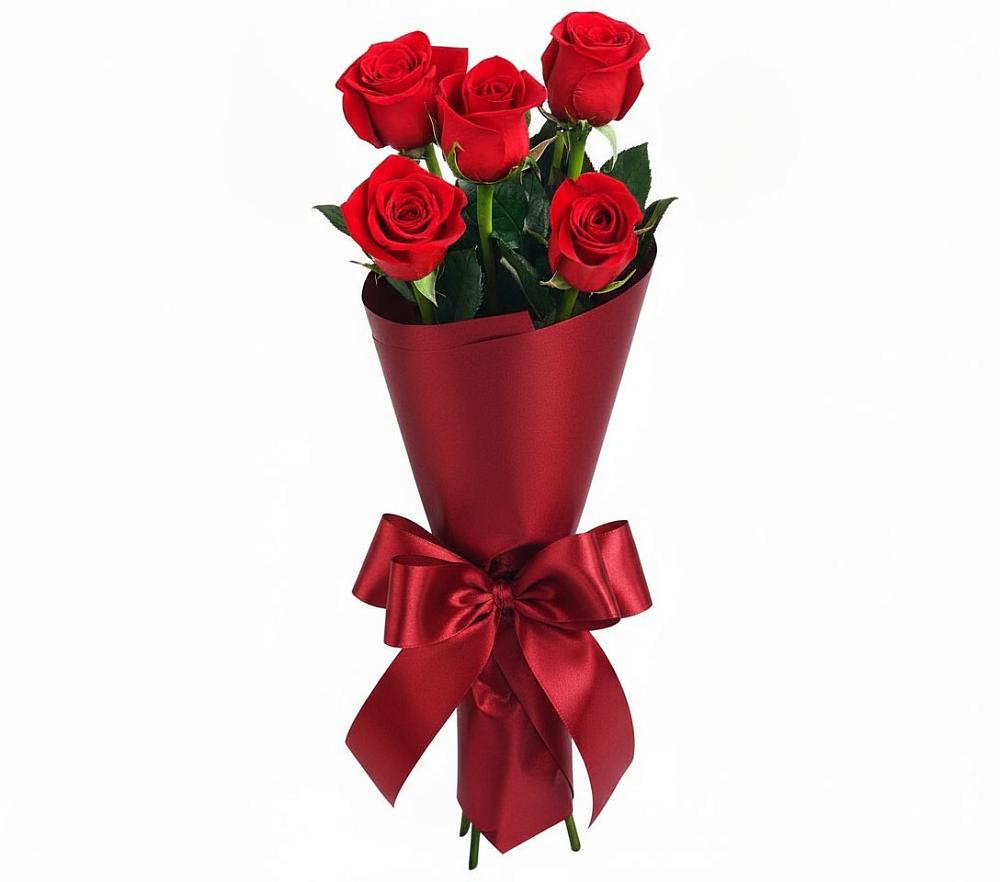 Букет 5 Красных роз Эдлесс Лав в Перми