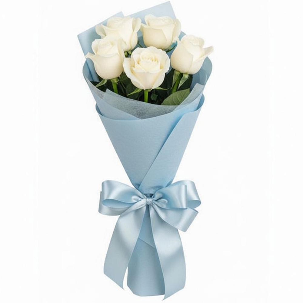 Букет 5 Белых роз Проуд в Перми