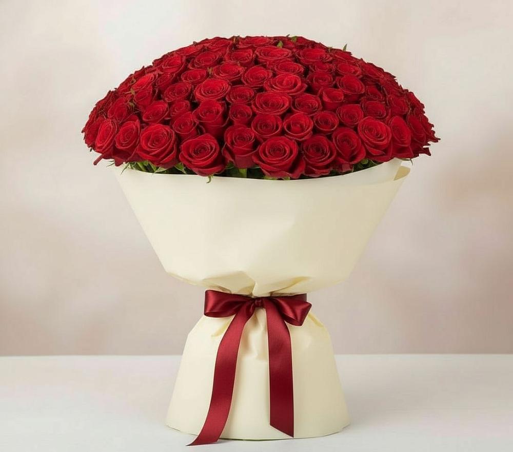Букет 101 Красная роза Милано в Перми