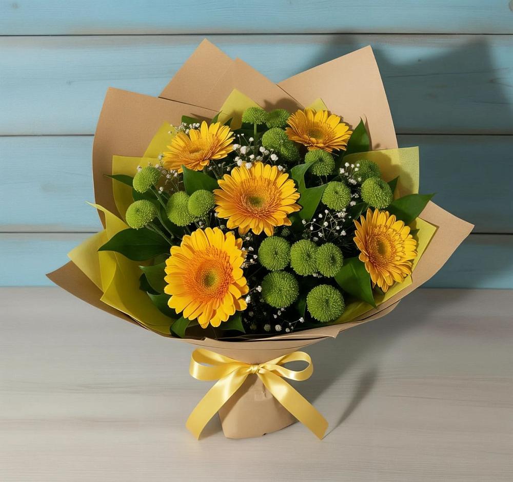 Букет цветов из: Герберы и Хризантемы в Перми