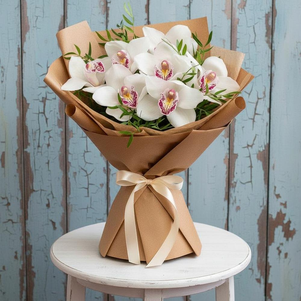 Букет цветов из: Орхидеи и Розы в Перми