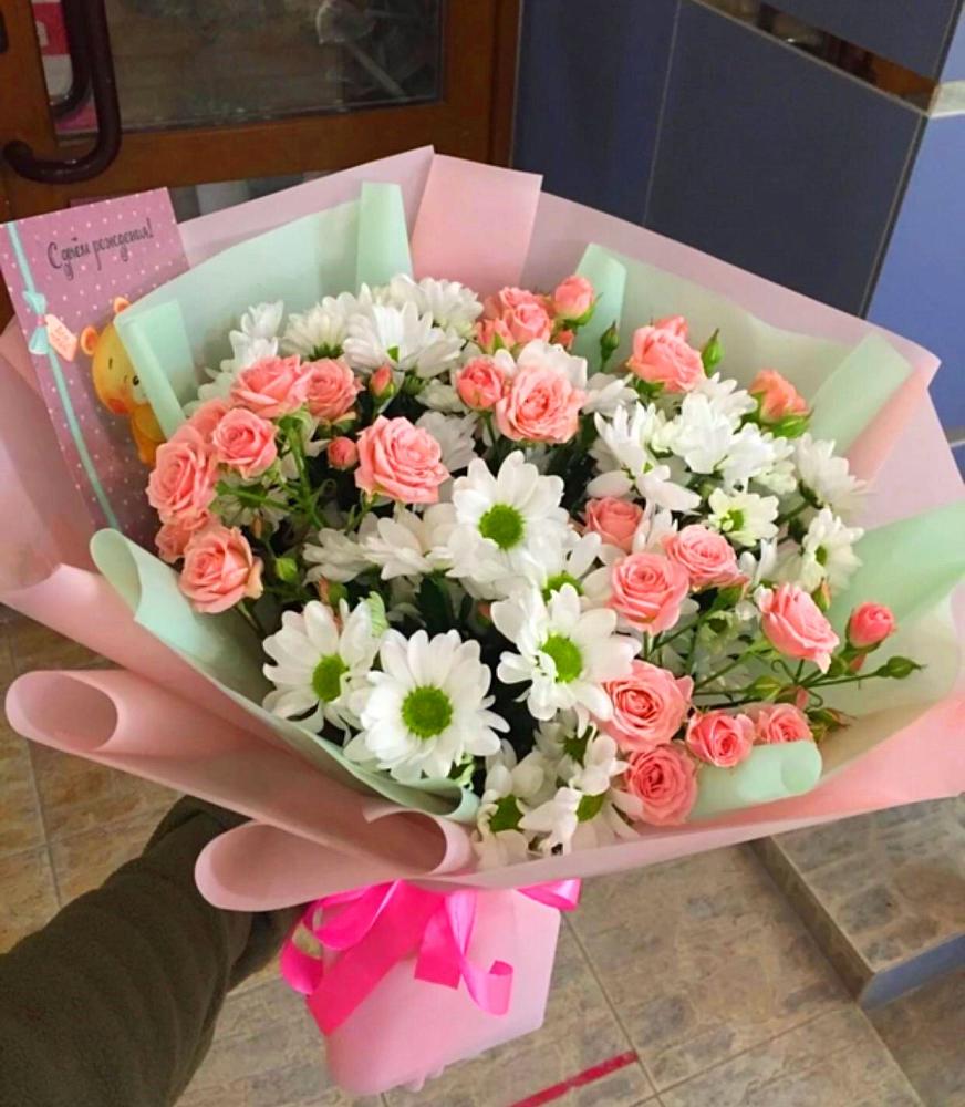 Букет цветов из: Розы и Хризантемы в Перми