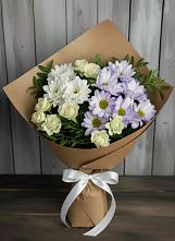 Букет цветов из:  Хризантемы и Розы в Перми