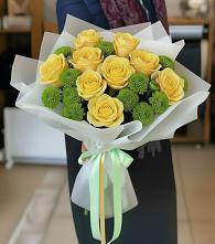Букет цветов из:  Хризантемы и Розы в Перми