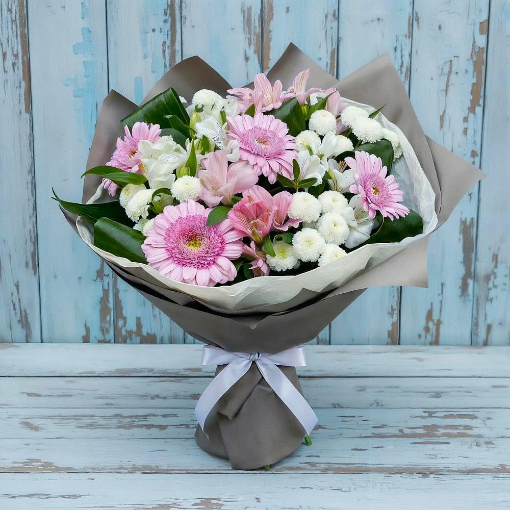 Букет цветов из: Герберы, Альстромерии и Хризантемы в Перми