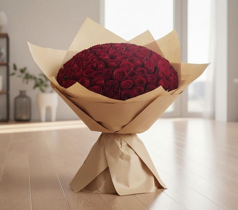 Букет 101 Красная роза в Перми