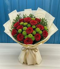 Букет цветов из:  Розы и Хризантемы в Перми