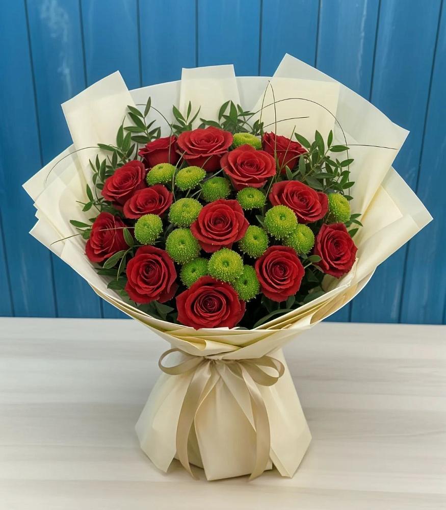 Букет цветов из: Розы и Хризантемы в Перми